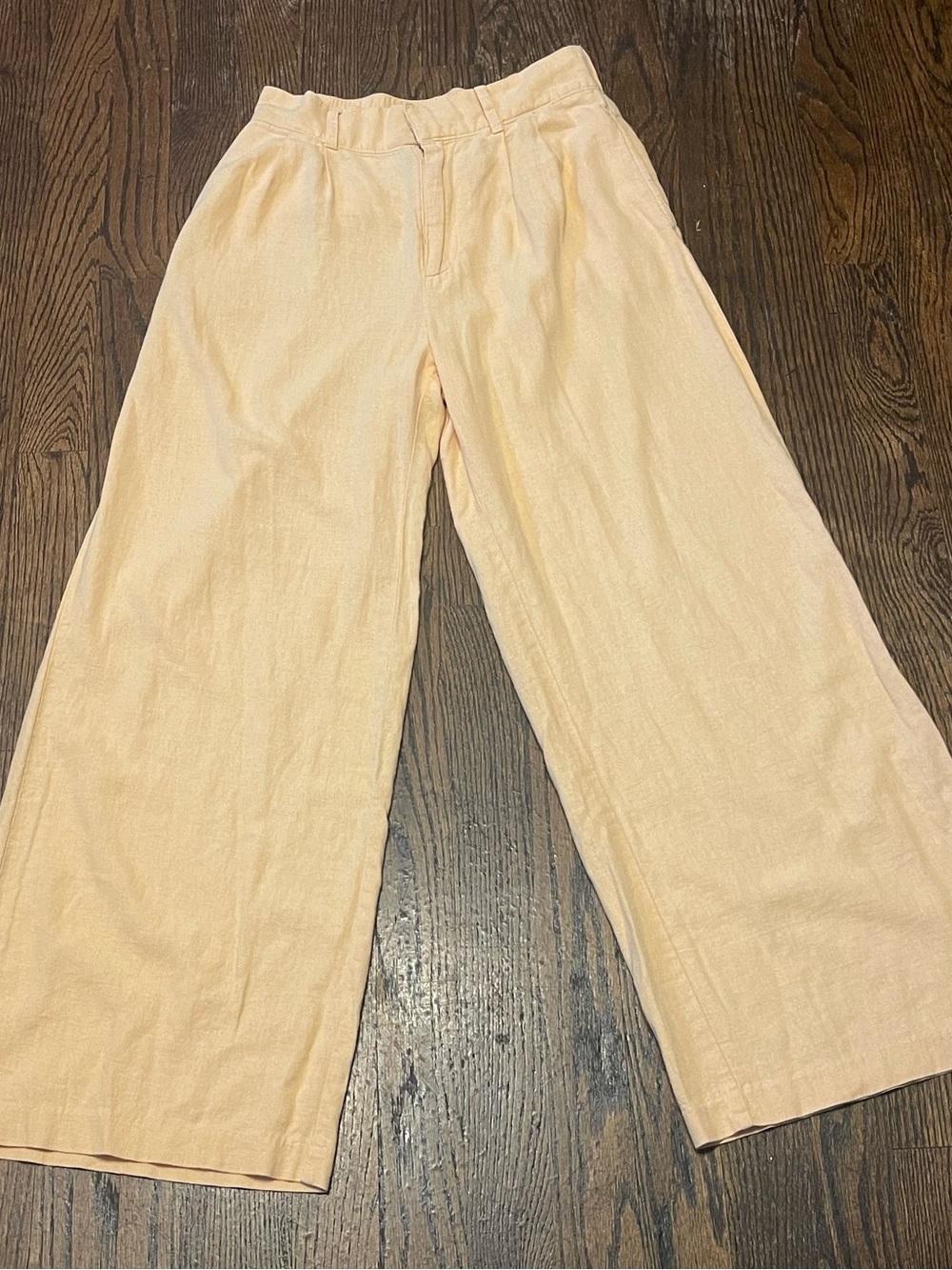 Abercrombie & Fitch Peach Wide Leg Linen-Blend Pants - Picture 5 of 10